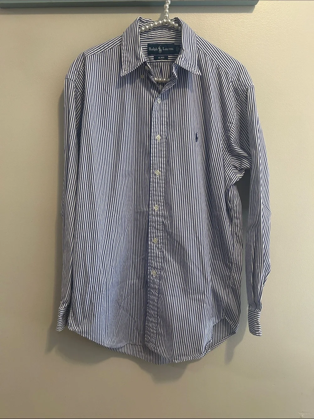 Polo Ralph Lauren Blake Shirt Small Purple White Striped Button Down Cotton XL